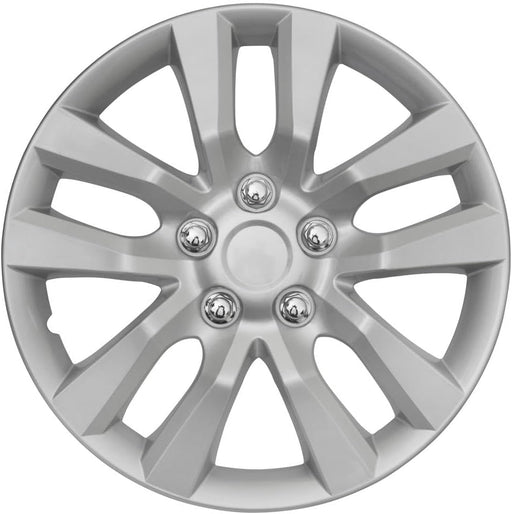 (4-Pack) Premium 16 Inch Rim Wheel Cover Hubcaps for Cars Trucks Suvs Vans, Direct OEM Replacement Universal Fit Snap-On ABS Hubcaps 16 Inch Wheel Covers - Set of 4 Hub Caps - 10-Spokes Silver