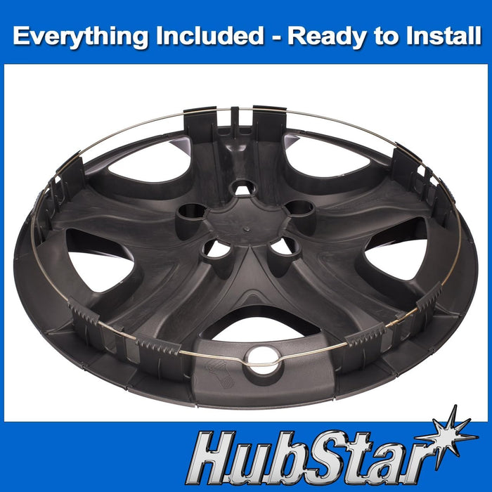 Premium Replica Hubcap Replacement for Toyota Rav4 2013-2018, 17-Inch Wheel Cover, Silver and Black, 1 Piece