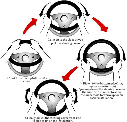 Diamond Leather Bling Steering Wheel Cover, Universal Car Steering Wheel Protector with Crystal Rhinestones Anti-Slip Soft Interior Accessories for Women and Girl Fit 15 Inch -Black