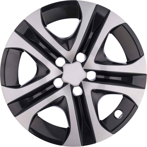 Premium Replica Hubcap Replacement for Toyota Rav4 2013-2018, 17-Inch Wheel Cover, Silver and Black, 1 Piece