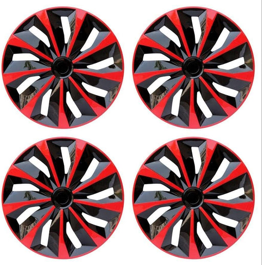 Hubcap Wheel Cover Replacement R16 Hub Caps Universal Wheel Rim Cover ABS Material Exterior Accessories for Car Truck SUV -Set of 4(16-Inch,Red-Black)