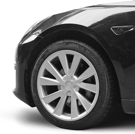 Hubcap for Tesla Model 3 Wheel Cover 18 Inch Hub Cap Replacement Uberturbine Wheel Covers for Model 3 Rim Protector 4PCS (Silver, Model 3“18 Inch)