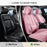 Universal Car Seat Covers Full Set – Waterproof Nappa Leather Seat Covers for Cars, SUVs & Trucks, Luxury Interior Protection with Head Pillows, Pink