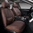 **Universal Waterproof Nappa Leather Car Seat Covers Full Set for 5 Seats – Front & Rear Auto Seat Protectors with Head Pillows, Airbag Compatible, Fits Most Cars, SUVs & Trucks, Brown**