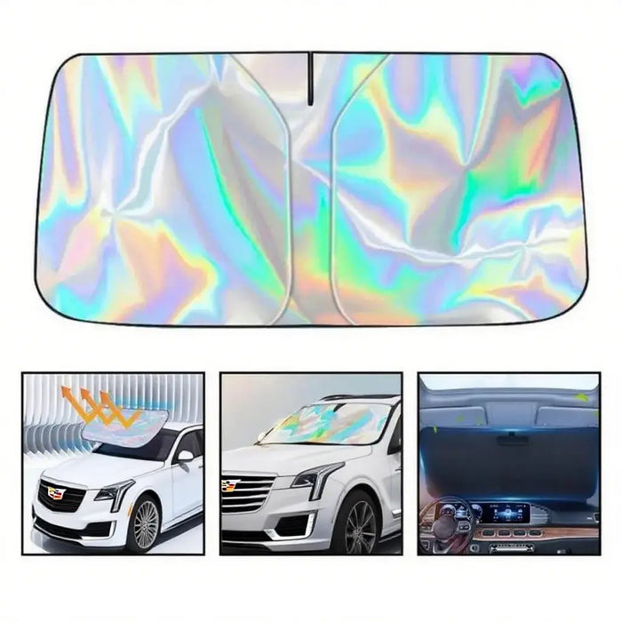 Foldable Anti-Uv Windshield Sunshade for Sedan Suvs - Quick Setup & Smart Design - Blocks Sun Heat UV - Adjustable Size - Perfect Winter Gift - Automotive Exterior Accessories for Men & Women Summervibes Tiktokshopspringglowup