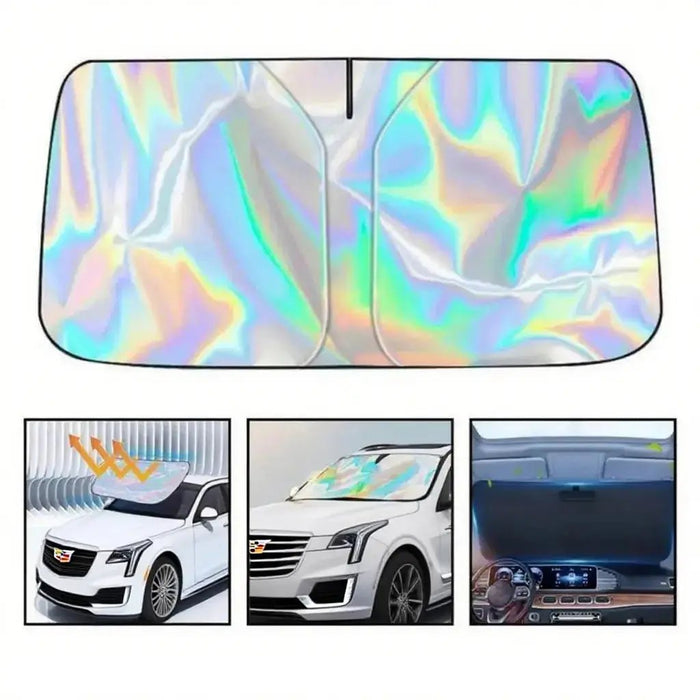 Foldable Anti-Uv Windshield Sunshade for Sedan Suvs - Quick Setup & Smart Design - Blocks Sun Heat UV - Adjustable Size - Perfect Winter Gift - Automotive Exterior Accessories for Men & Women Summervibes Tiktokshopspringglowup