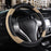 Leather Car Steering Wheel Cover, Non-Slip Car Wheel Cover Protector Breathable Microfiber Leather Universal Fit for Most Cars(Beige)