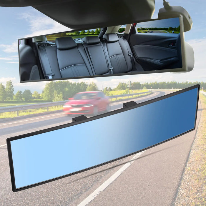Joytutus 11.81 Inch Universal Panoramic Convex Rearview Mirror, Auto Parts Accessories for Car SUV Trucks, High-Quality Glass, Anti-Fall Design, Reversible for Passengers, Easy Installation, Wider View for Safer Drives, Car Stuff