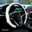 Napa Leather Steering Wheel Cover, Ultra-Thin Breathable Anti-Slip Grip Car Accessories, Toolless Quick-Turns All-Weather Modern Style Noble Black Accessories for Car, Compatible with 2026 New Vehicles