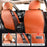 Premium Waterproof Nappa Leather Car Seat Covers Full Set – Universal Fit Seat Covers for Cars, SUVs & Trucks – 5 Seat Automotive Interior Protector, Brown