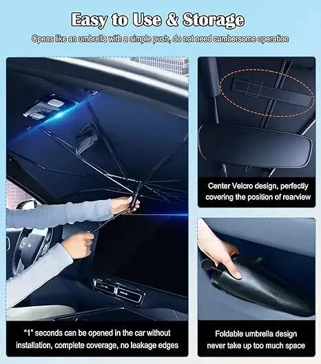 2026 Model Foldable Car Front Window Sunshade Cover, 90-Degree Rotatable UV Protective Sunshade, Compatible with Sedans and Trucks