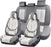 **Universal Waterproof Nappa Leather Car Seat Covers Full Set for 5 Seats – Luxury Seat Protectors with Head Pillows, Airbag Compatible, Universal Fit for Cars, SUVs & Trucks, Gray & White*