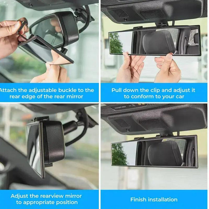 Joytutus 11.81 Inch Universal Panoramic Convex Rearview Mirror, Auto Parts Accessories for Car SUV Trucks, High-Quality Glass, Anti-Fall Design, Reversible for Passengers, Easy Installation, Wider View for Safer Drives, Car Stuff