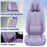 Universal Seat Covers Full Set, 5 Seats Universal Seat Covers for Cars, Waterproof NAPPA Leather Car Seat Covers with Head Pillow, Auto Protectors Fit for Most Sedans SUV Pick-Up Truck-Purple