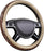 Wood Grain Microfiber Leather Steering Wheel Cover, Universal Fit for 14 1/2-15 Inch Beige Steering Wheel, Anti-Slip Veins Design, Cars,Suvs,Minivans, Sedans (Beige)