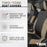Ultrasleek Beige Seat Covers for Cars Full Set, Two-Tone Front Seat Covers with Matching Back Seat Cover, Stylish Car Seat Protectors with Split Bench Design,