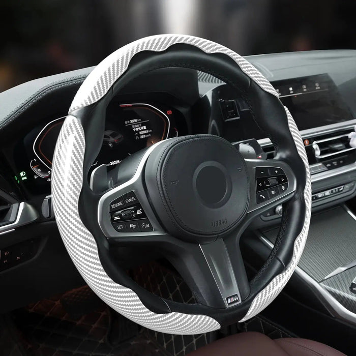 Car Steering Wheel Cover, Non Slip Design Steering Wheel Protector, Universal Car Steering Wheel Cover for 15 Inch, Decor Gadgets, Car Accessories, Men Gifts, Car Essentials, Vehicle, for Racing anti Slip Sport All Season Use