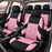 Car Seat Covers for 5 Seats Universal, Fabric Breathable Car Front & Rear Seat Protectors, with Tire Track Details.