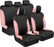Ultrasleek Beige Seat Covers for Cars Full Set, Two-Tone Front Seat Covers with Matching Back Seat Cover, Stylish Car Seat Protectors with Split Bench Design,