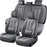 Car Seat Covers Full Set, Seat Covers for Cars, Gray Car Seat Protector Waterproof, Nappa Leather Car Seat Cushion, Car Seat Covers Front Seats and Back Fit for Most Cars