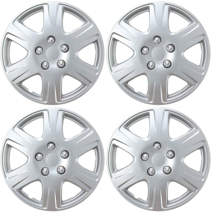 HK993 Silver 15" Hubcaps Wheel Covers for Toyota Corolla (15 Inch) – Four (4) Pieces Corrosion-Free & Sturdy – Full Heat & Impact Resistant Grade – OEM Replacement, 4 Pack