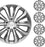 Hubcaps Wheel Covers for Cars Premium Silver and Gunmetal Hubcaps 16" Wheel Rim Cover Replacement Snap on Hubcaps for Toyota Camry Corolla Style Automotive (4-Pack)