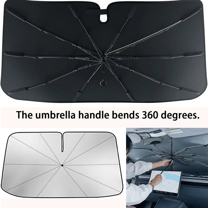 2026 Model Foldable Car Front Window Sunshade Cover, 90-Degree Rotatable UV Protective Sunshade, Compatible with Sedans and Trucks
