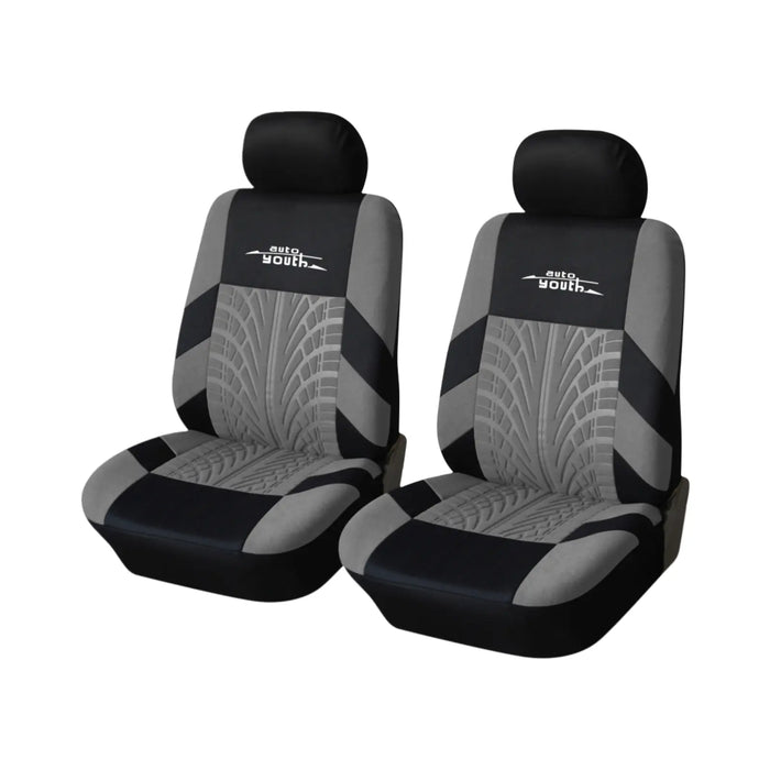 Car Seat Covers for 5 Seats Universal, Fabric Breathable Car Front & Rear Seat Protectors, with Tire Track Details, Airbag Compatible, Full Protection, Fits Most Cars Trucks Vans Suvs, Red Vehicle Seat Covers, Truck Accessories, Car Interior Accessories