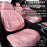 Car Seat Covers Full Set, Seat Covers for Cars, Pink Car Seat Protector Waterproof, Nappa Leather Car Seat Cushion, Car Seat Covers Front Seats and Back Fit for Most Cars