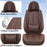 **Universal Waterproof Nappa Leather Car Seat Covers Full Set for 5 Seats – Front & Rear Auto Seat Protectors with Head Pillows, Airbag Compatible, Fits Most Cars, SUVs & Trucks, Brown**