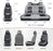  Leather Seat Covers Full Set, 5 Seats Seat Covers for Cars, Waterproof Nappa Leather Car Seat Covers with Head Pillow, Seat Protectors Car Seat Cushion Universal Fit for Most Cars (Gray&Black)