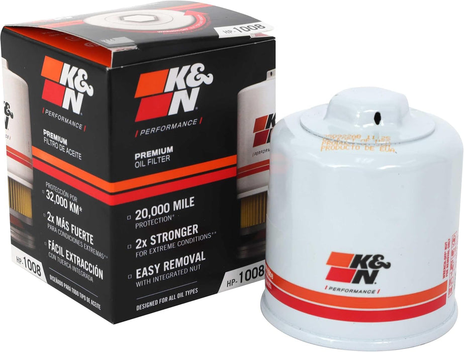 Premium Oil Filter: 20,000 Mile Engine Protection with Wrench off Nut: Compatible with Select 1990-2023 INFINITI/MAZDA/NISSAN/SUBARU Vehicle Models (See Description for Select Models), HP-1008