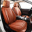 Premium Waterproof Nappa Leather Car Seat Covers Full Set – Universal Fit Seat Covers for Cars, SUVs & Trucks – 5 Seat Automotive Interior Protector, Brown