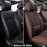 **Universal Waterproof Nappa Leather Car Seat Covers Full Set for 5 Seats – Front & Rear Auto Seat Protectors with Head Pillows, Airbag Compatible, Fits Most Cars, SUVs & Trucks, Brown**