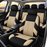 Car Seat Covers for 5 Seats Universal, Fabric Breathable Car Front & Rear Seat Protectors, with Tire Track Details.