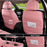 Car Seat Covers Full Set, Seat Covers for Cars, Pink Car Seat Protector Waterproof, Nappa Leather Car Seat Cushion, Car Seat Covers Front Seats and Back Fit for Most Cars