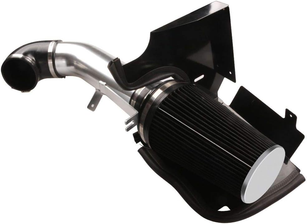 4" Cold Air Intake System + Heat Shield for 99-06 Gmc/Chevy V8 4.8L/5.3L/6.0L / Silverado 1500/2500/3500 (Black)
