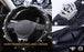 Full Sparkly Rhinestone Car Steering Wheel Cover Universal Leather Steering Wheel Cover Auto Car Styling Interior Decor Accessories (Black Crown)
