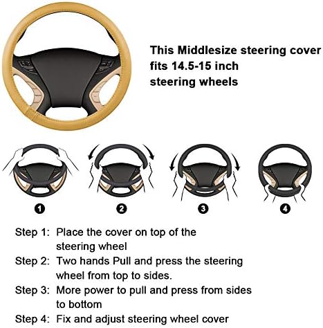 Fluffy Steering Wheel Cover Soft, Short Plush Red Steering Wheel Cover for Women with Universal 14.5-15 Inch