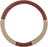 Dark Wood Grain Car Steering Wheel Cover, Standard 15 Inch with Beige Faux Leather Grip, Made to Fit Most Auto Truck Van SUV