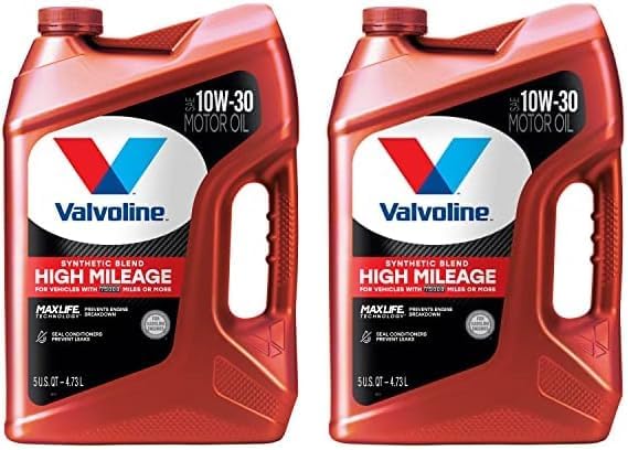 High Mileage with Maxlife Technology SAE 10W-30 Synthetic Blend Motor Oil 5 QT (Pack of 2)