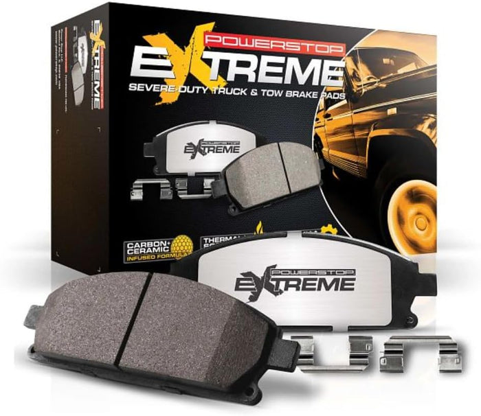 Front Brake Pads for Cadillac Escalade 2008-20 |Chevrolet Silverado 2007-19 |Tahoe 2008-20 - Truck & Tow Carbon-Fiber Ceramic Brake Pads with Installation Hardware, Z36-1363