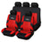 Car Seat Covers for 5 Seats Universal, Fabric Breathable Car Front & Rear Seat Protectors, with Tire Track Details, Airbag Compatible, Full Protection, Fits Most Cars Trucks Vans Suvs, Red Vehicle Seat Covers, Truck Accessories, Car Interior Accessories