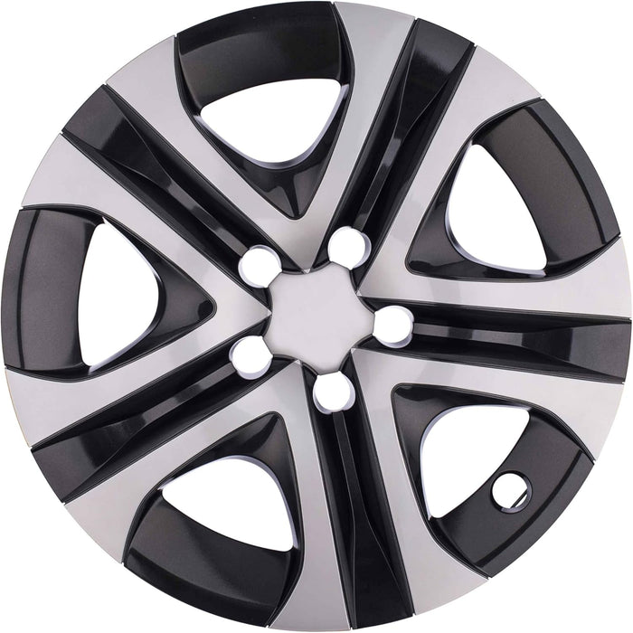 Premium Replica Hubcap Replacement for Toyota Rav4 2013-2018, 17-Inch Wheel Cover, Silver and Black, 1 Piece