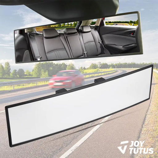 Joytutus 11.81 Inch Universal Panoramic Convex Rearview Mirror, Auto Parts Accessories for Car SUV Trucks, High-Quality Glass, Anti-Fall Design, Reversible for Passengers, Easy Installation, Wider View for Safer Drives, Car Stuff