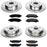 Front and Rear Brake Kit for Chrysler Aspen 2007-09 |Dodge Durango 2007-09 |Ram 1500 2006-10 |Ram 1500 2011-18 - Drilled and Slotted Disc Rotors with Ceramic Brake Pads Replacement, K2164