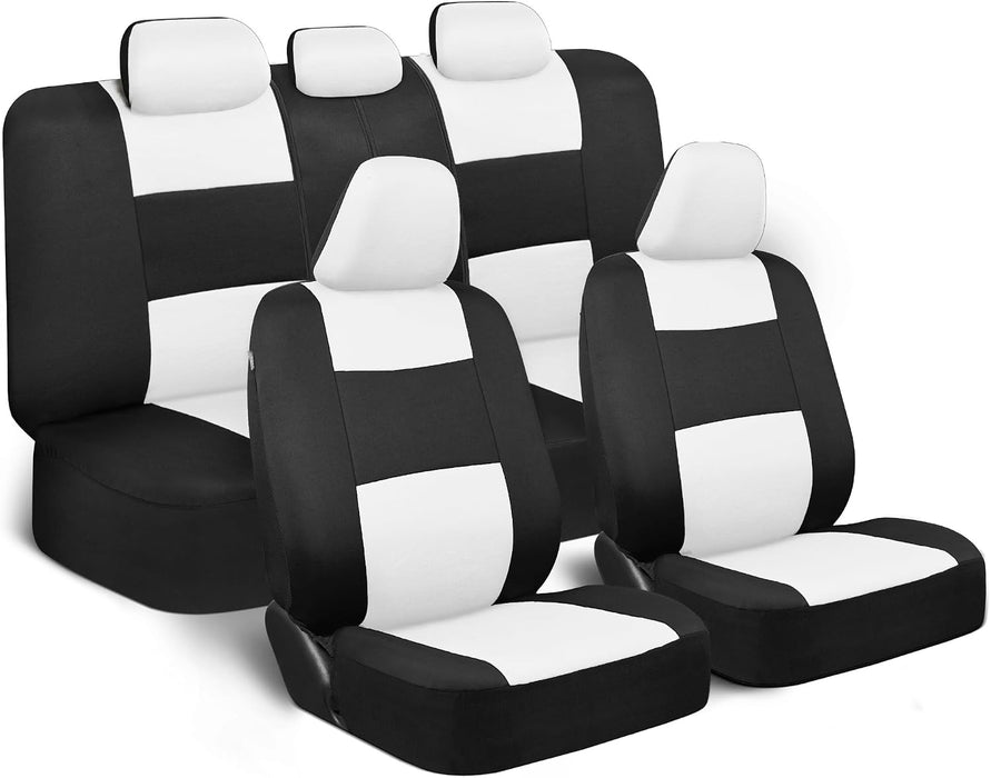 Revamp Your Ride with Our Stylish Red and Black PolyPro Car Seat Covers Full Set – Easy Installation for Front and Rear Seats in Trucks, Vans, and SUVs