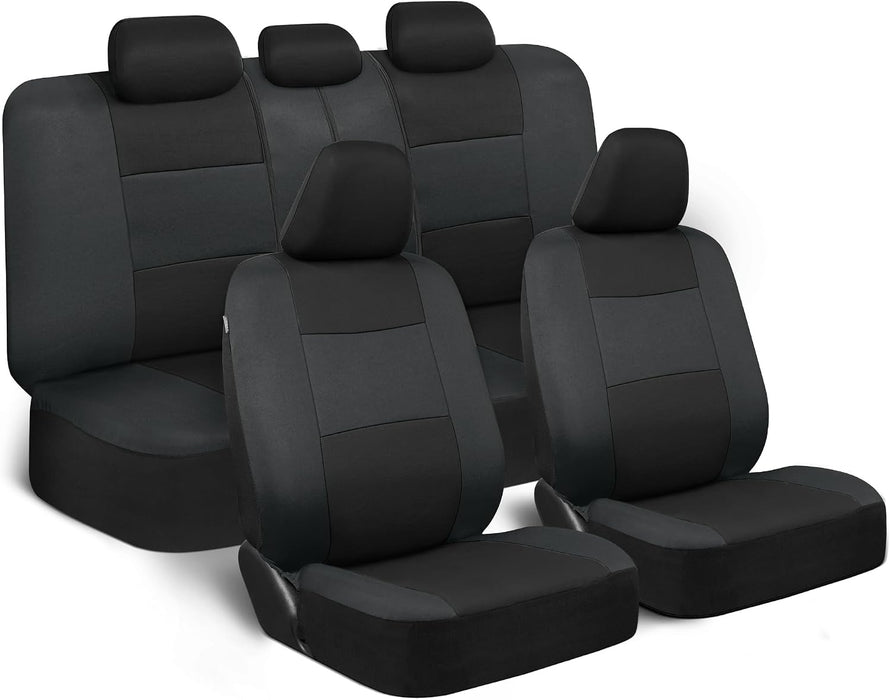Revamp Your Ride with Our Stylish Red and Black PolyPro Car Seat Covers Full Set – Easy Installation for Front and Rear Seats in Trucks, Vans, and SUVs