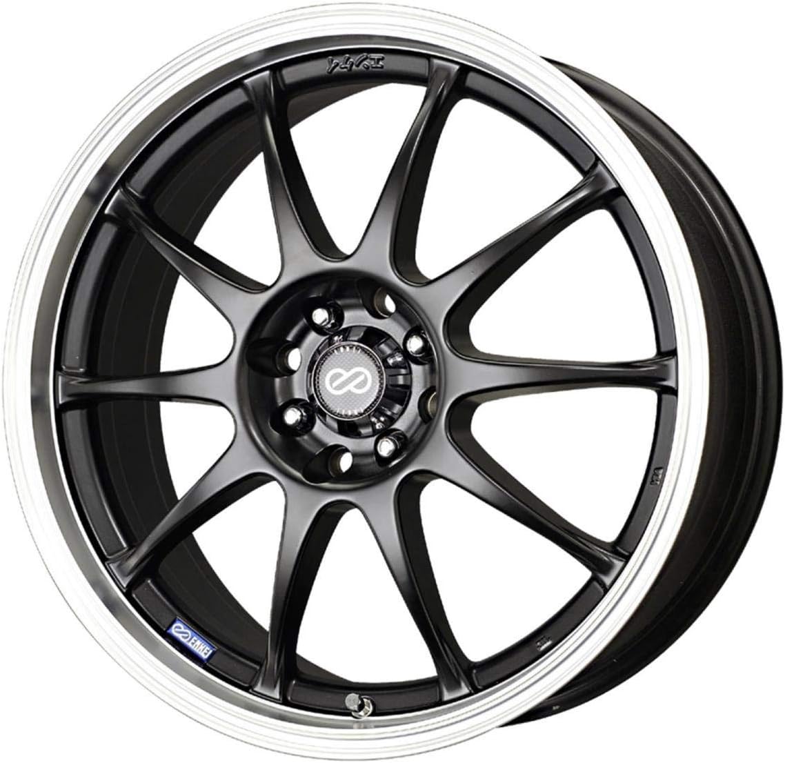 16X7  J10 (Matte Black W/ Machined Lip) Wheels/Rims 5X100/114.3 (409-670-12BK)