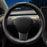 Nappa Leather Ultra-Thin Steering Wheel Cover, for Tesla Model 3/Y Steering Wheel Cover, Non-Slip Design and Interior Modification of Car Accessories （Black and Red）